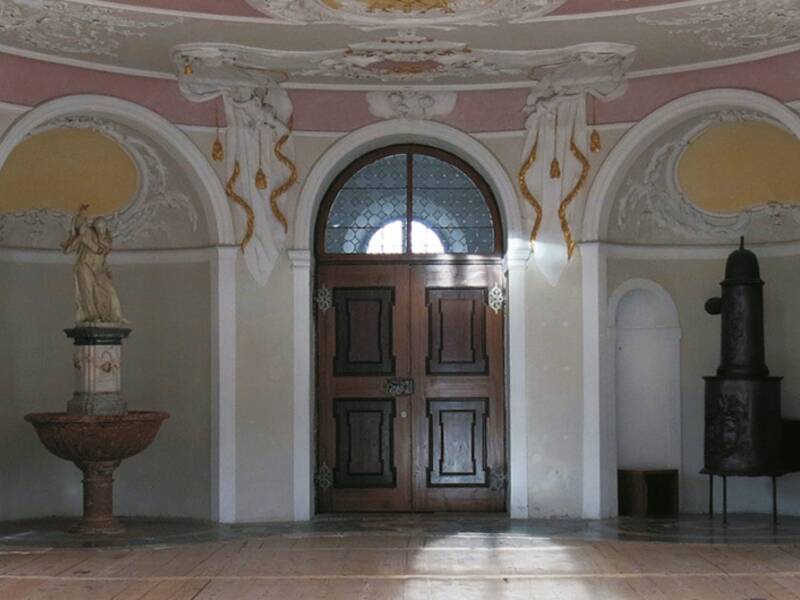 Ansicht Refektorium des Klosters St. Mang in Füssen, in dem einige der Sonderausstellungen stattfinden